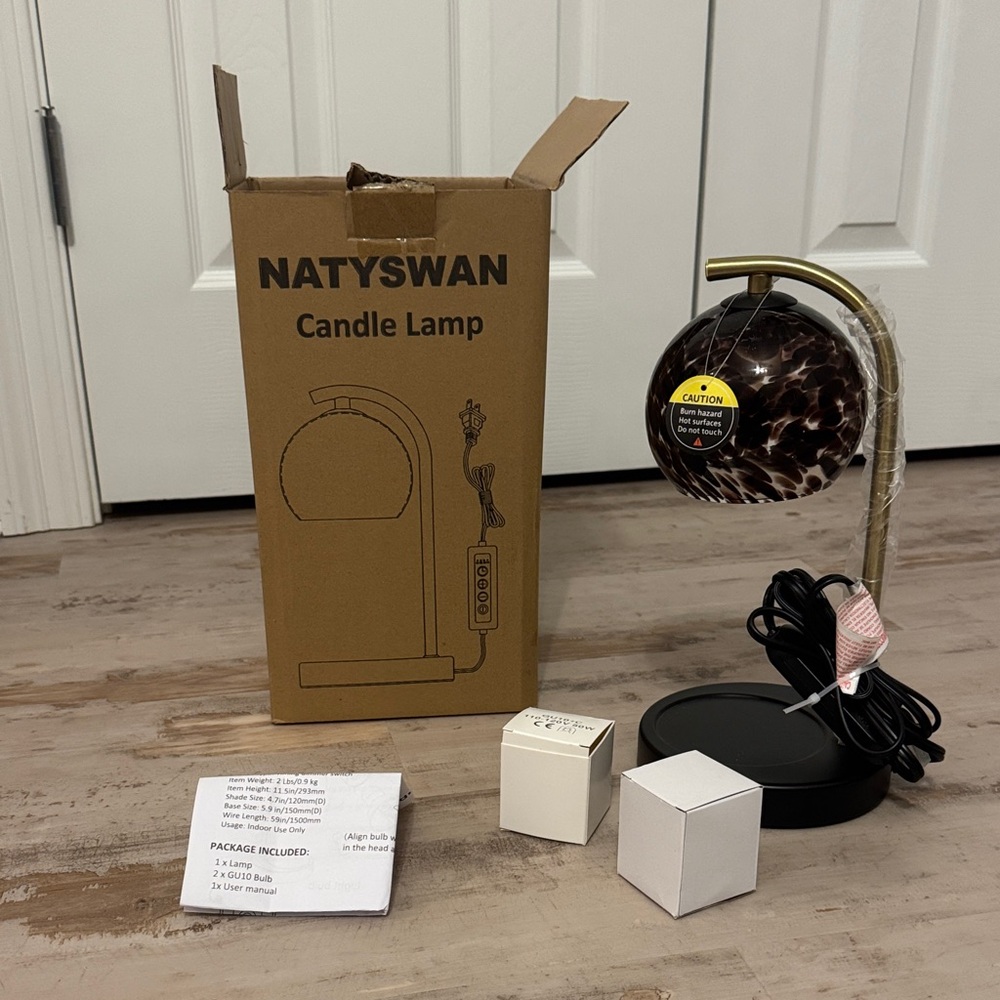 Natyswan Candle Lamp with Leopard Print Shade